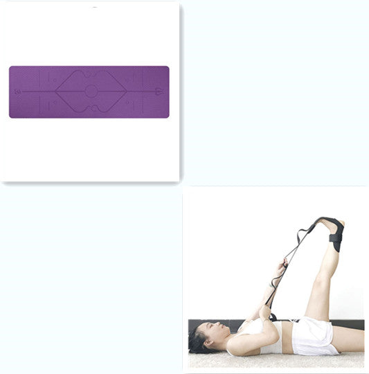 Non-slip Yoga Mat with position lines: Ideal for beginners!